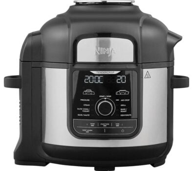 NINJA Foodi Max OP500UK Multi Pressure Cooker & Air Fryer - Black & Silver, Black,Silver/Grey