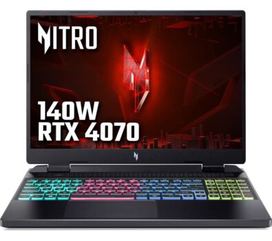 ACER Nitro 16 16" Gaming Laptop - AMD Ryzen™ 7, RTX 4070, 1 TB SSD, Black