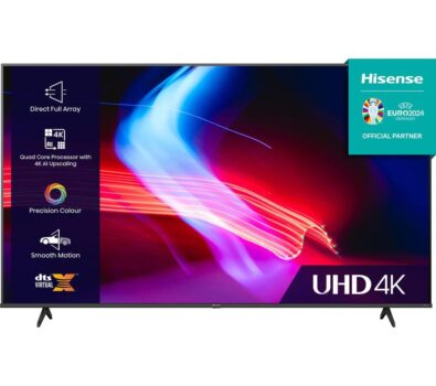 HISENSE 43A6KTUK Smart 4K Ultra HD HDR LED TV with Amazon Alexa, Black