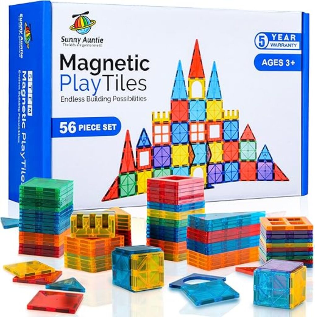 Magnetic Tiles, Toy for 3 4 5 6 Year Old Boys Girls Kids & Toddlers, Magnetic Blocks Building Set, Magnetic Tiles for Kids, STEM Educational Building Toy, Magnet Tiles Toy, Best Gift for 3-8 Year Olds