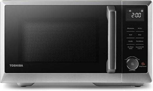 TOSHIBA Air Fry Combo 5-IN-1 26L Countertop Microwave Oven, Broil, Bake, Combi., 10 Power Levels, 10 Auto Cooking Presets, Easy Defrost, Black, 900W, ML2-EC26SF(BS)