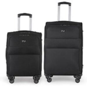 4-Wheel Lightweight Expandable Soft Suitcase w/ Free Lock - 2 Sizes | Wowcher