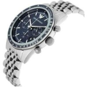 Men's Emporio Armani AR6072 Tazio Chronograph Stainless Steel Watch + 1-Year Warranty Included | Wowcher