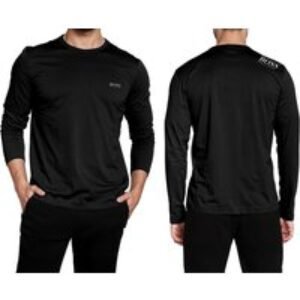 Hugo Boss Men's Pure Cotton Long Sleeve T-shirt with Embroidered Logo - 5 Sizes & Colours | Wowcher