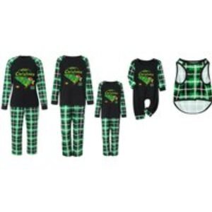 Unisex Black Festive Christmas Cartoon Family Matching Pyjamas | Wowcher