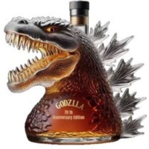 Godzilla Collectible Glass Whiskey Bottle - Decorative Home Bar Ornament