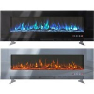 PRICE DROP! Wall Mounted Electric Fireplace with Remote - 9 Colour Flames! | Wowcher