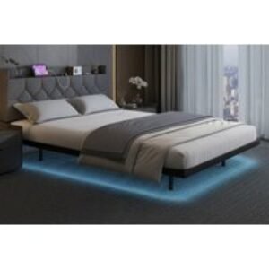 Floating Platform Bed with LED