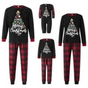Unisex Black Christmas Plaid Family Matching Printed Pyjamas - Bundles Available! | Wowcher