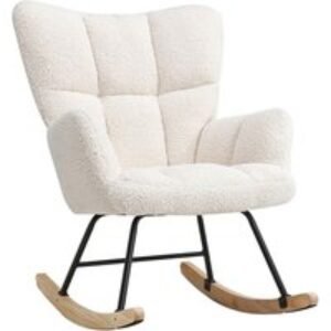 Luxurious 3ft White Sherpa Rocker - Tufted