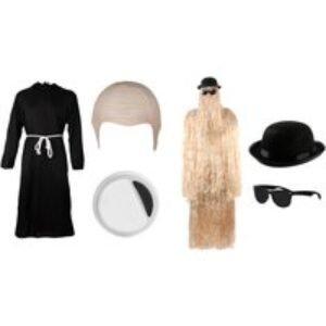 Unisex Black EARLY BIRD! Adult Bald Festering Uncle & Hairy Cousin Duo Costume Set! | Wowcher