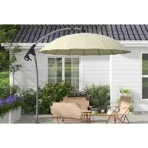 Outsunny 2.7m Aluminium Cantilever Parasol with Base - Weather-Resistant