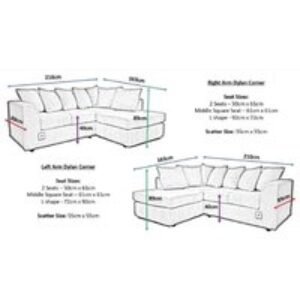 Dylan Grey Jumbo Cord Left Hand Corner Sofa - Fabric