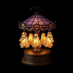 Halloween Resin Ghost Carousel Table Night Light - Festive LED Home Decor | Wowcher