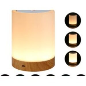 LED Wood Grain Touch Table Lamp - Dimmable