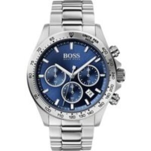 Hugo Boss Men's Hero Chronograph Watch - Luxury Stainless Steel Men's Watch with Blue Dial & Chronograph | Wowcher
