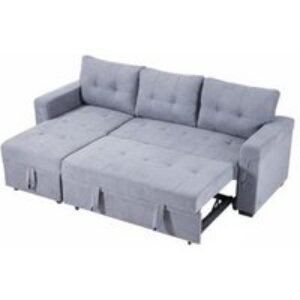 Versatile 3-Seater Upholstered Corner Sofa Bed with Storage