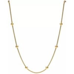 18k Gold PVD Stainless Steel Hypoallergenic Beaded Circles Necklace | Wowcher