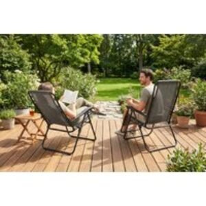 Outsunny Weather-Resistant Folding Garden Chairs - Set of 2