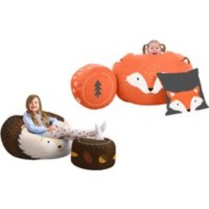 Playful Animal-Themed Beanbag Bundles for Kids - Hedgehog & Fox Designs | Wowcher