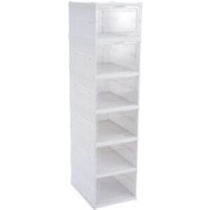 6 or 8-Tier Space-Saving Shoe Storage - Cabinet or Box Units | Wowcher