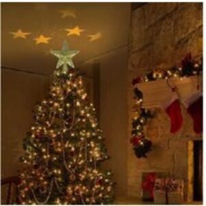 LED Star Projector Christmas Tree Topper - Decorative Ceiling Light with 6 Patterns | Wowcher