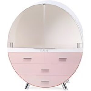 Pink Dustproof Cosmetic Storage Box with Drawers - Spacious