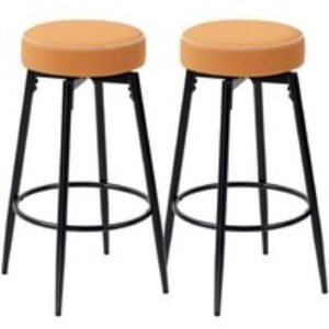 PRICE DROP! HOMCOM Faux Leather Swivel Bar Stools Set of 2 - Brown/Black