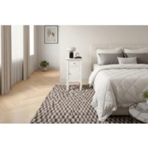 Classic Wooden Bedside Table with Storage Drawer & Cabinet | Wowcher