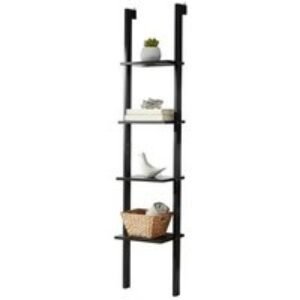 Minimalistic 4-Tier Wooden Wall Ladder Shelf with Rustic Charm | Wowcher