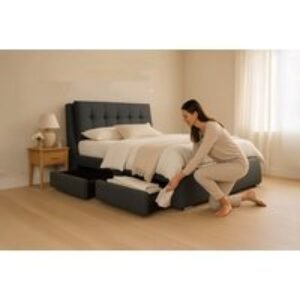 Feliciano Divan Fabric Drawer Bed With Four Spacious Storage Drawers | Wowcher