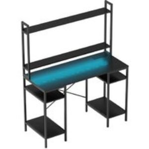 HOMCOM Contemporary Gaming Desk with LED Lighting