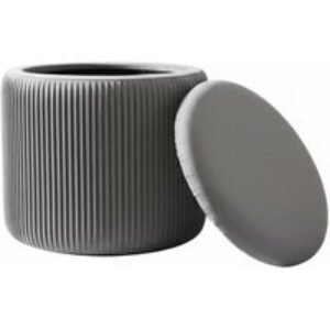 Grey Velvet Multi-Functional Pleated Storage Ottoman | Wowcher