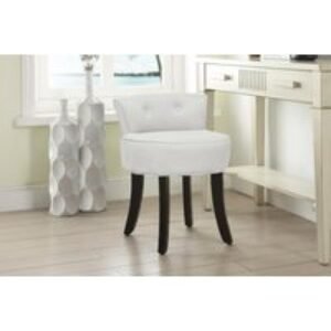 Velvet-Upholstered Low Back Vanity Dressing Chair - Soft Seat with Elegant Button Details | Wowcher