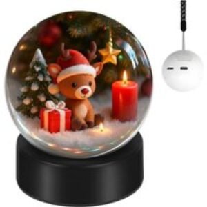 3D Magic Crystal Glass Ball Lamp with Custom Display - Built-in Speaker & 5 Colour Options | Wowcher