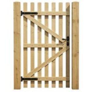 Pine Wood Waterproof Vintage-Style Garden Fence Gate with Latch | Wowcher