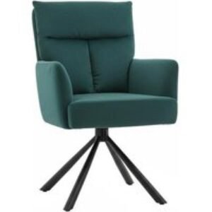 Contemporary Upholstered Swivel Armchair with Black Legs | Wowcher