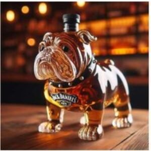 Glass Bulldog-Shaped Whiskey Decanter Bottle - Unique Tableware Gift | Wowcher