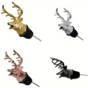 Zinc Alloy Deer Head Wine Pourer - Lifelike Tableware Accessory