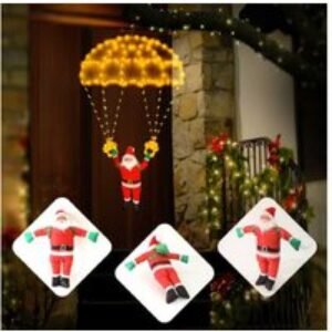 Santa Claus Parachute LED Christmas Light String - Outdoor/Indoor Festive Décor | Wowcher