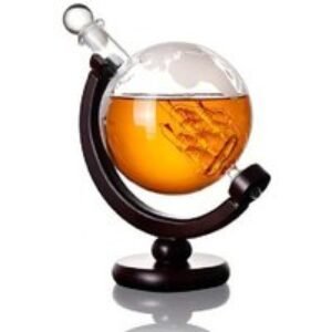 Crystal Glass 30oz Whiskey Globe Decanter - Elegant Barware Tableware | Wowcher