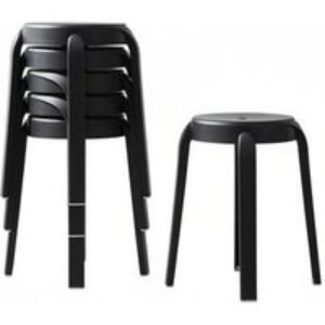10-Piece Stackable Round Plastic Stools with Whirling Leg Design