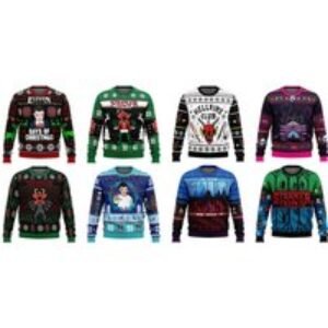 Unisex Black Stranger Things  3D Christmas Jumpers - 8 Styles | Wowcher