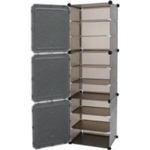 Modern 9-Tier Shoe Cabinet with Removable Shelves | Wowcher