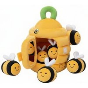 Fluffy Sensory Beehive Baby Toy with Smiling Bees and Mirrors | Wowcher