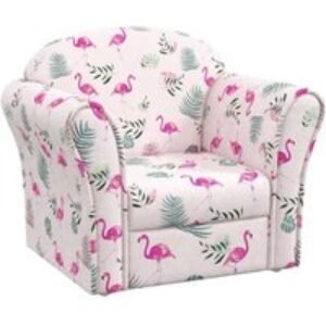 Kids Flamingo Nursery Armchair - Soft Flannel
