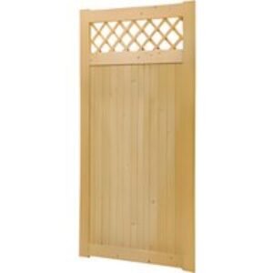 Elegant Rhombus Garden Wood Fence Gate With Decorative Lattice Top | Wowcher