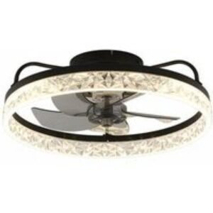 Elegant Modern Round Ceiling Fan with Adjustable Crystal LED Light | Wowcher