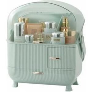 Large Dustproof Make-Up Organiser Storage Box - Multilayered & Built-In Handle | Wowcher