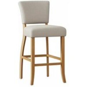 Modern Linen Bar Stools Set of 2 with Durable Wood Construction | Wowcher